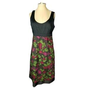 Moulinette Soeurs Anthropologie Black Rose Floral Goth Romatic Dress Sz 8